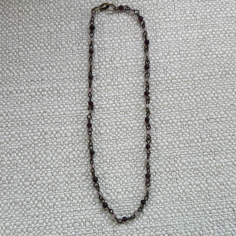 Minimalist Purple Beaded Necklace